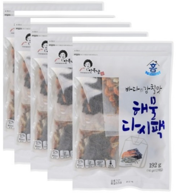 안옥남 해물 국물용 다시팩, 192g, 5개