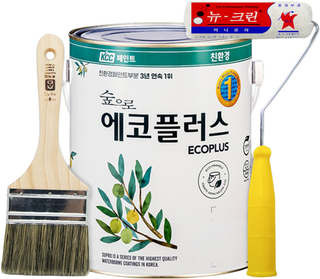 KCC페인트 숲으로 에코플러스 K 친환경 실내 인테리어 수성페인트, 2.라이트그레이, 1개, 3.78L