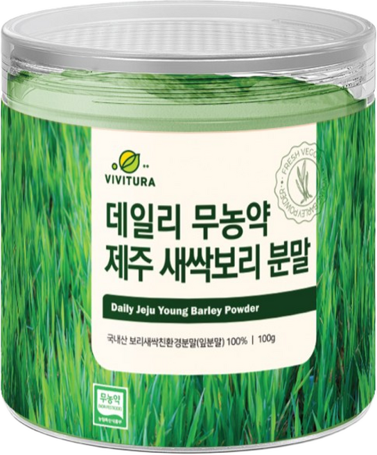 비비투라 데일리 무농약 제주 새싹보리 분말 가루 파우더 100%, 1개, 100g