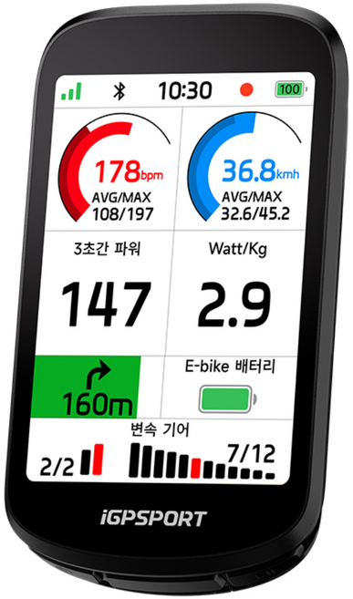iGPSPORT BSC500 자전거 터치스크린 속도계 내비게이션 GPS 속도계, 블랙, 1개
