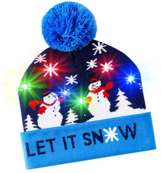 LED 불빛 방울모자 눈사람