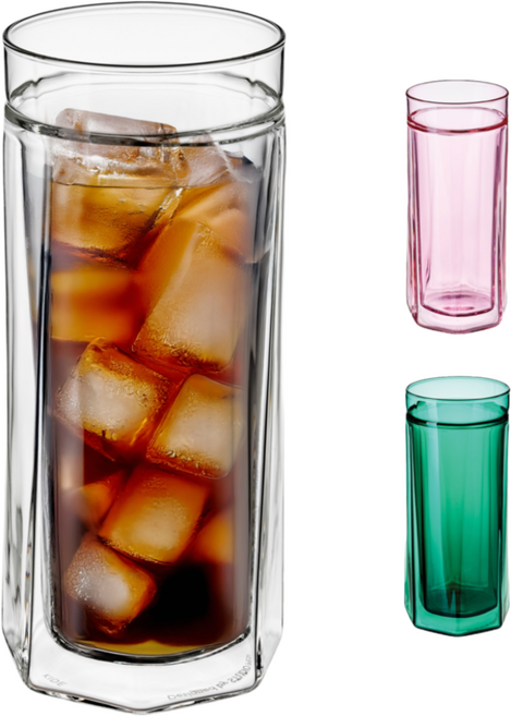 [FIIRN] 키데글라스 아메리카노 더블월 내열 유리 이중 컵 룽고 집들이 신혼 선물, 1개, 420ml 크리스탈 클리어