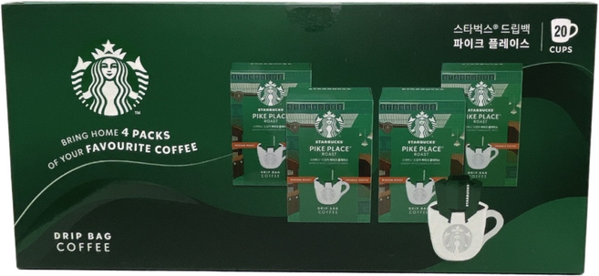 코스트코 스타벅스파이크플레이스드립백커피9g x 20, 9g, 20개입, 1개