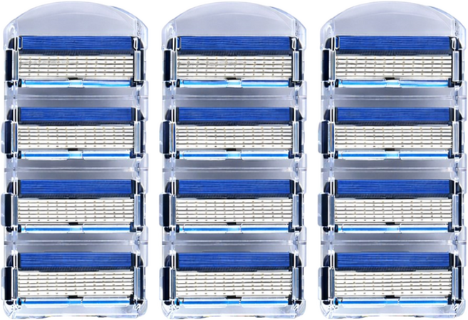 슈투스 질레트 호환용 신형 6중날 프리미엄 스테인리스 면도날 리필, 3세트, 4개입