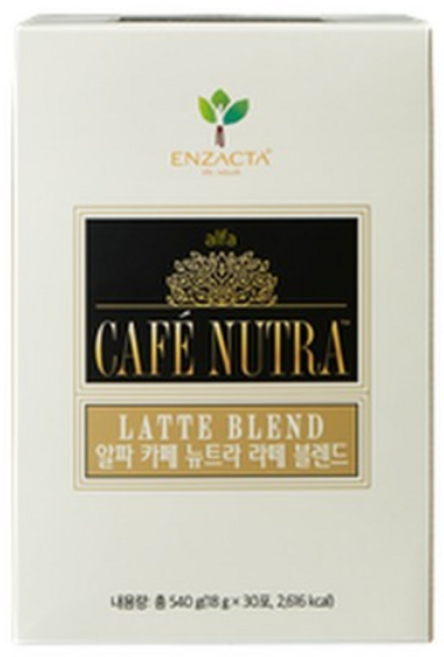[정품판매점] 엔잭타 알파 카페 뉴트라 라떼 블렌드 유산균 발아 믹스 커피, 1박스, 30개입, 18g