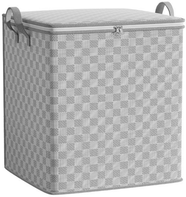 초대형 이사 및 수납 가방 4개 세트 | 튼튼하고 내구성 우수 | 방진 및 적층 가능, 체커보드 그레이