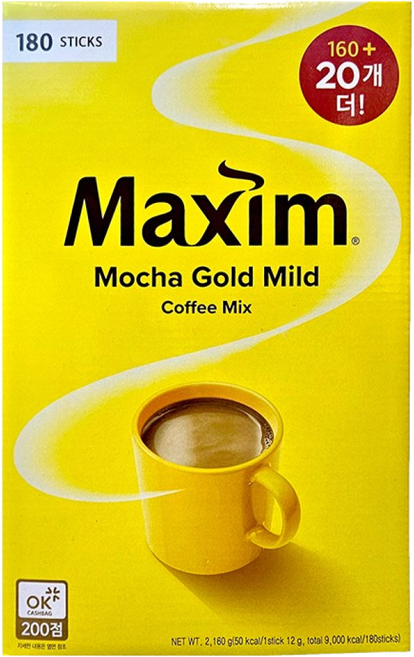 맥심 커피믹스 모카골드, 12g, 180개입, 1개