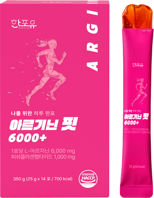 한포유 여성 아르기닌 핏 6000+ L아르기닌 고함량 젤리 콜라겐 14포, 350g, 1개