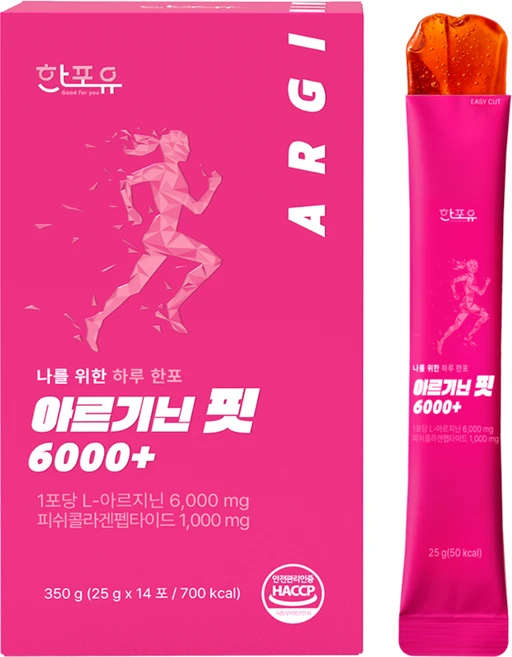 한포유 여성 아르기닌 핏 6000+ L아르기닌 고함량 젤리 콜라겐 14포, 350g, 1개 - 쿠팡