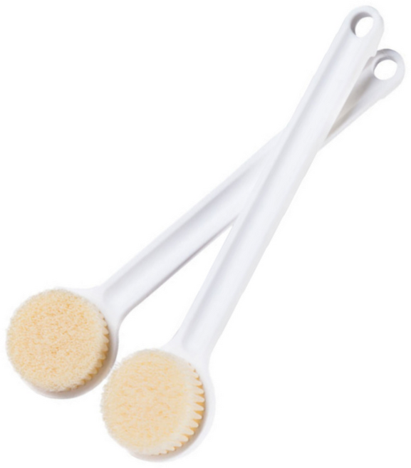 리빙러빙 소프트 저자극 바디 브러쉬 부드러운 샤워솔+벽후크, 1개입, 2개