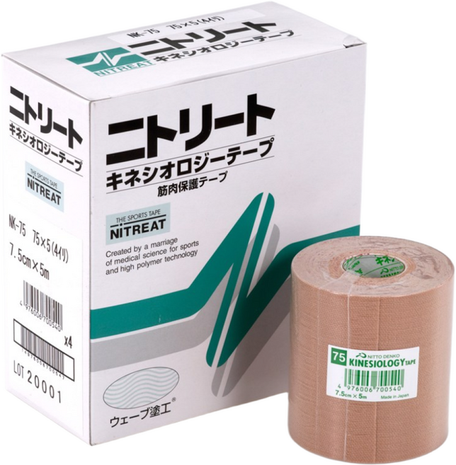 니또 키네시올로지 테이프 7.5cm x 5m 베이지, 1세트, 02 베이지색 7.5cm×5M×4롤
