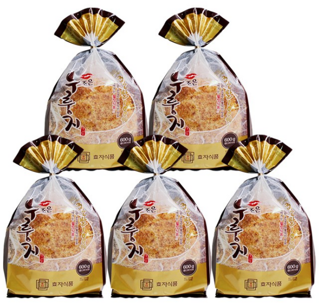 효자식품 참조은 누룽지, 600g, 5개