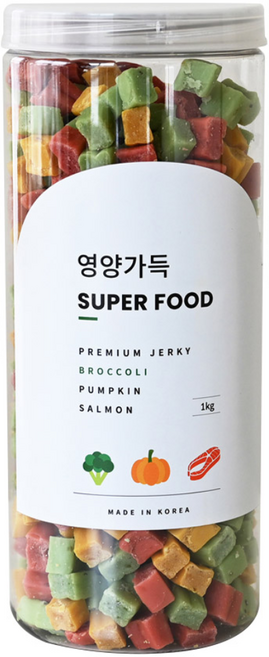 제로랩스 강아지 영양가득 져키, 브로콜리+단호박+연어, 1kg, 1개