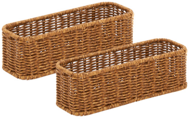 하우스레시피 PP라탄 1칸 서랍정리대, 브라운, 2개