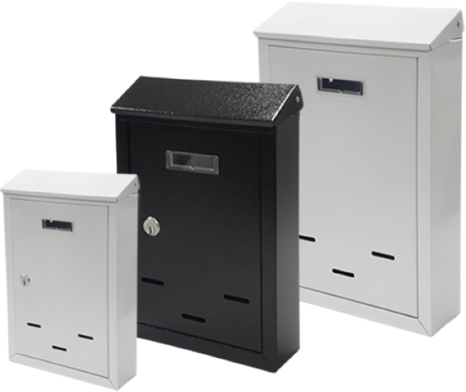 호가 철제우편함 지붕형 초소형 소형 중형, 지붕형 블랙