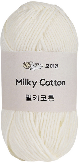 모미얀 밀키코튼 코바늘 뜨개실 50g, 1개, 02아이보리