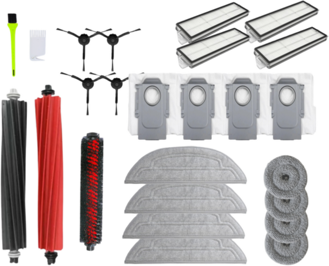 퓨어퍼스트 로보락 S8 MaxV Ultra 소모품 물걸레 더스트백 브러쉬 호환, 1세트, 6개월 풀패키지