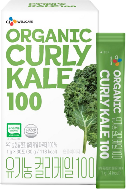 CJ 유기농 컬리케일 100, 30g, 1개