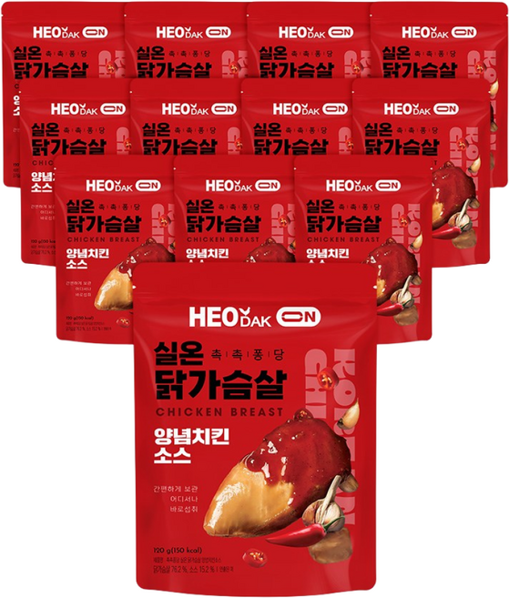 허닭ON 촉촉퐁당 실온 닭가슴살 양념치킨소스, 12개, 100g