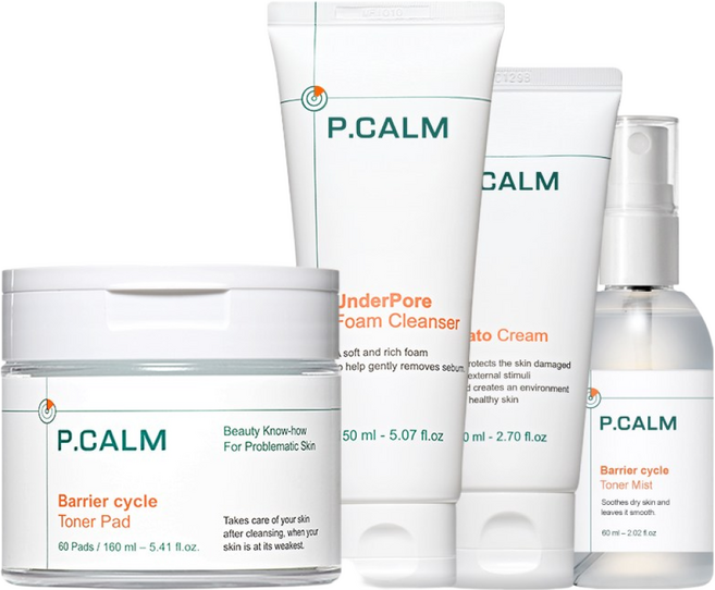 [본사정품] 피캄 언더포어 바테카 폼클렌징 150ml + 베리어 사이클 토너 패드 160ml + 카토 크림 80ml + 베리어 사이클 토너 미스트 60ml, 1세트