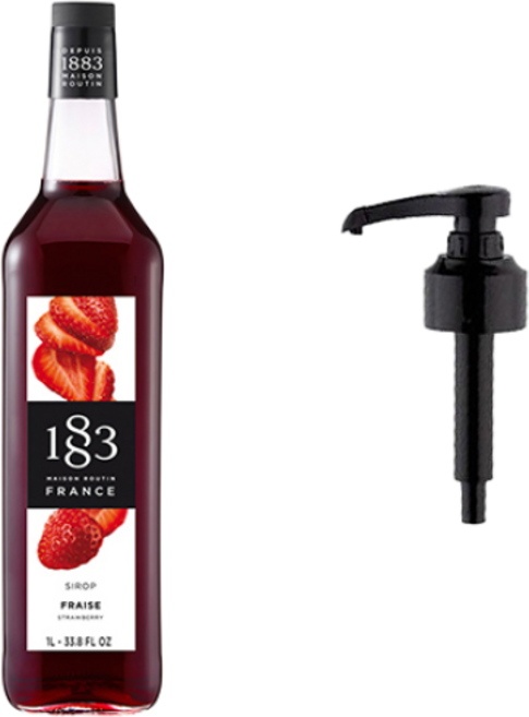 1883 딸기시럽 + 범용시럽펌프(로고X), 1개, 1L