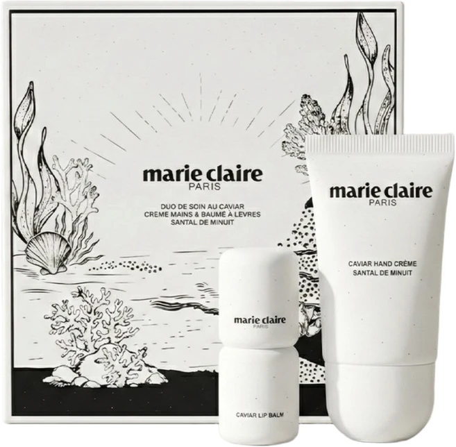 마리끌레르 캐비어 케어 듀오 핸드크림 상탈 드 미뉴이 & 립밤, 1세트 - 쿠팡