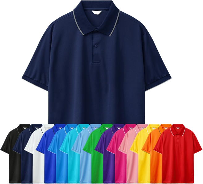 남녀공용 에어로쿨 쿨론라인폴로 반팔 카라 빅사이즈 여름 무지 커플 쿨링 (TNT069)