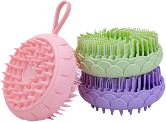 아가토스 실리콘 두피마사지기 1+1 샴푸브러쉬 두피브러시 두피케어 두피마사지, 2개, 1+1 실리콘 두피&바디 브러쉬 (핑크+퍼플)