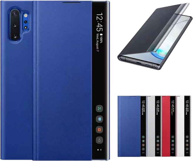 크리스탈 갤럭시 노트10플러스/노트20울트라 스마트 클리어 뷰플립 휴대폰 케이스