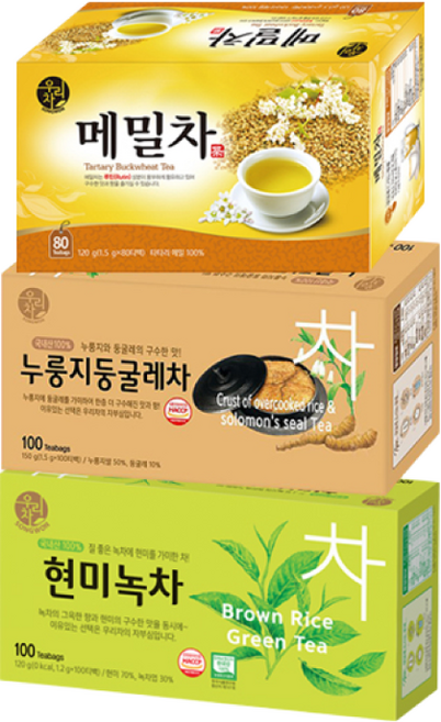송원 현미녹차 100T +누룽지둥굴레차 100T +메밀차 80T, 1.5g, 1개