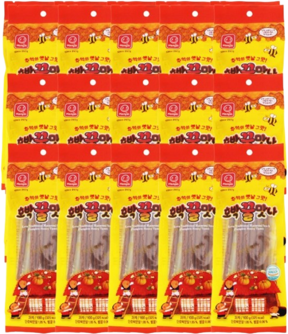 한진식품 호박꿀맛나 쫀드기, 100g, 15개