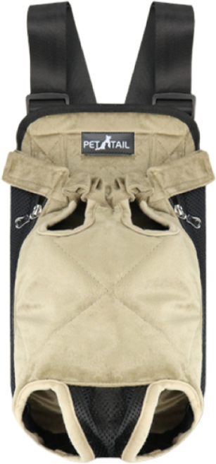 펫테일 애견 강아지 앞가방 슬링백 포대기 프론트백, 8. 베이지 퓨어 + 어깨보호용패드 1쌍(2개), 1개