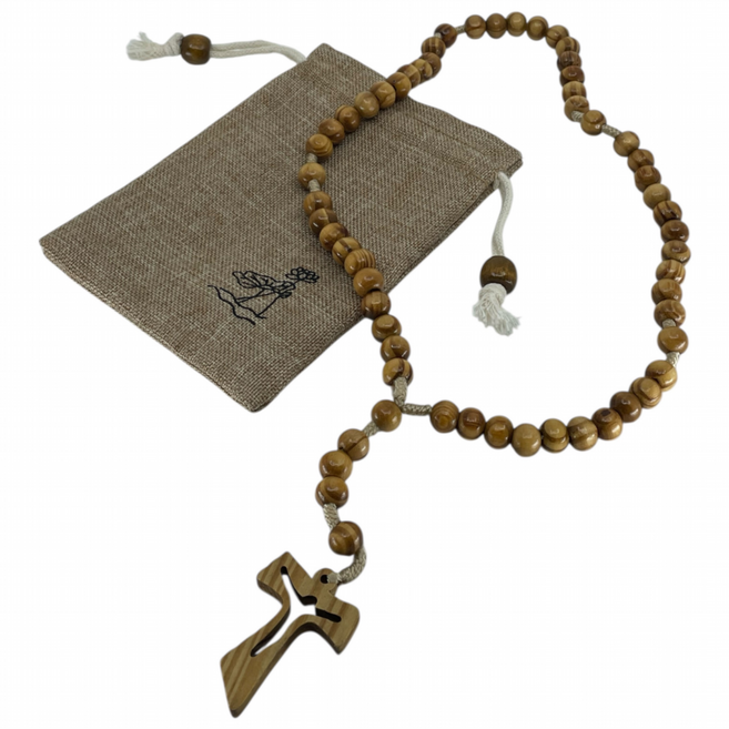 카톨릭 천주교 타우 십자가 묵주 기도 세례 특별한 선물 파우치 증정, 1개