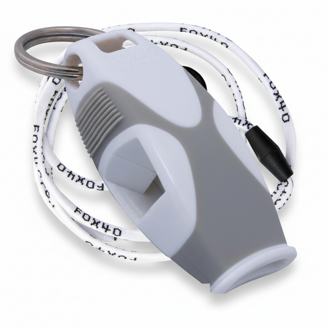 폭스40 샤크 8703 시리즈 줄포함 샤크호각 호각 호루라기 휘슬, 1개, 8703-2708[화이트-그레이], 1개