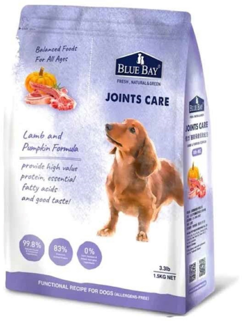 BLUE BAY 倍力 犬用 羊肉 + 南瓜 低敏乾糧, 關節護理，皮膚護理，健康的心臟, 15kg, 1袋