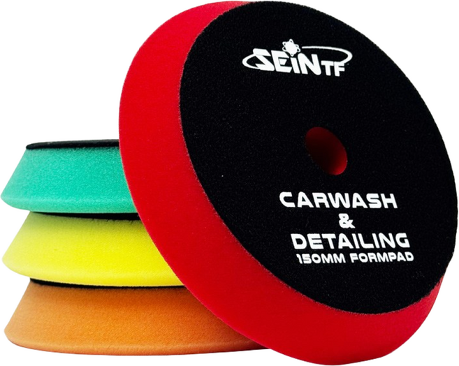 세인 차량용 독일산 폼 광택패드(평면-일반형) 폴리싱 유막 제거 전동드릴 광택기, 레드(90PPI)