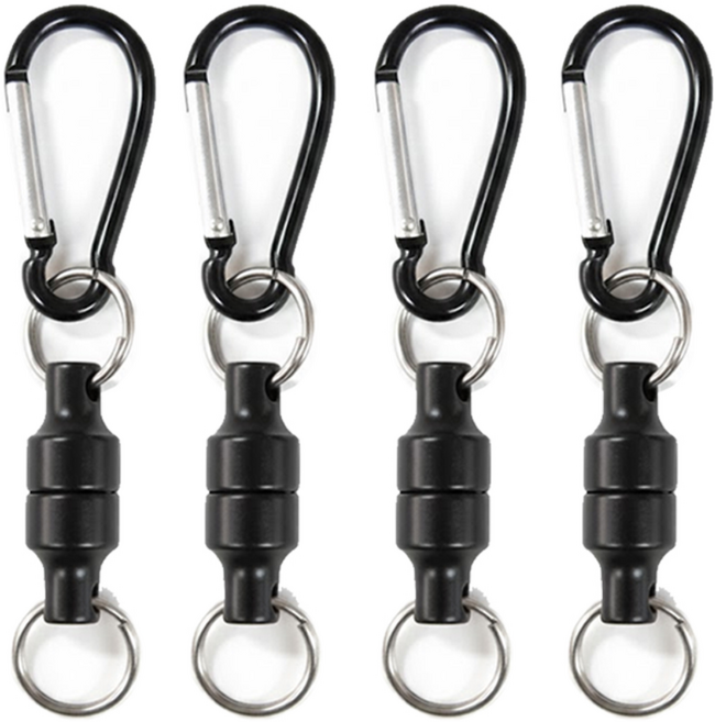 살림마루 카라비너 고리형 자석 세트 2개입, 2개, 블랙