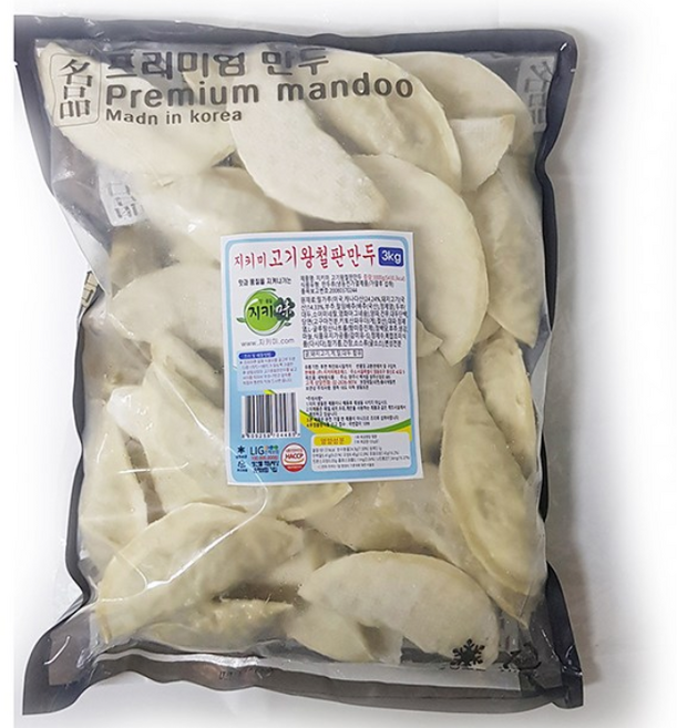 지키미 고기 왕철판 만두 3kg(아이스박스 팩포함가), 3개, 3kg