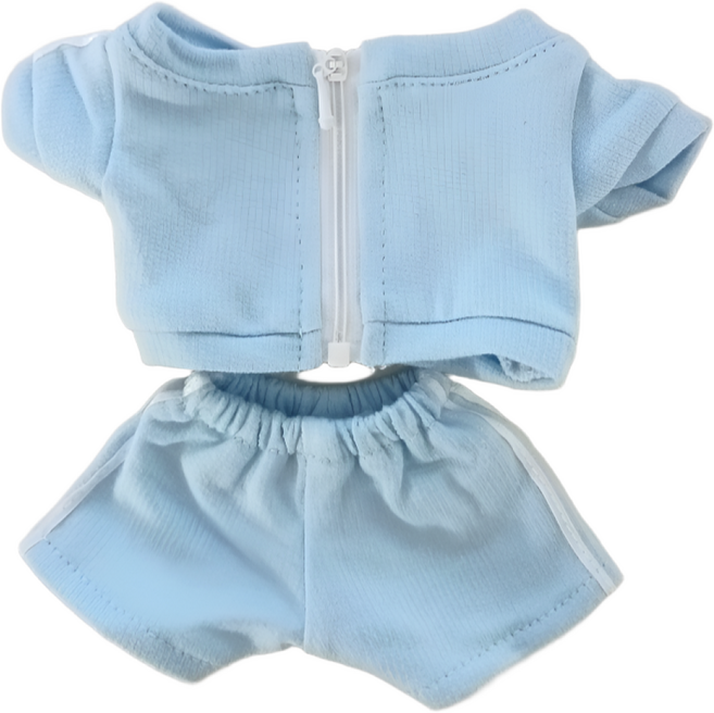 티니숲속 10cm 15cm 20cm인형 옷 트레이닝복 츄리닝 교복 솜인형 아이돌인형, 스카이블루 상하세트, 1개