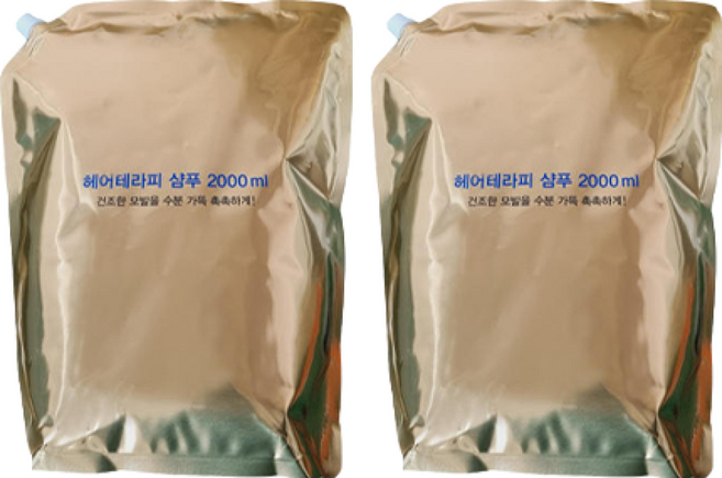 미쟝센 헤어테라피 샴푸 2000ml 2개 튜브형 대용량 리필용 숙박 업소용 실속형, 2L