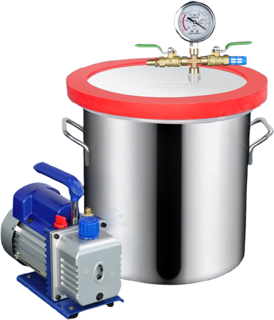 디폼텍 산업용 자동 진공 레진 탈포기 세트 실리콘 몰드 압출기 기포 제거, 30cm 버킷 +2L 진공 펌프, 1개