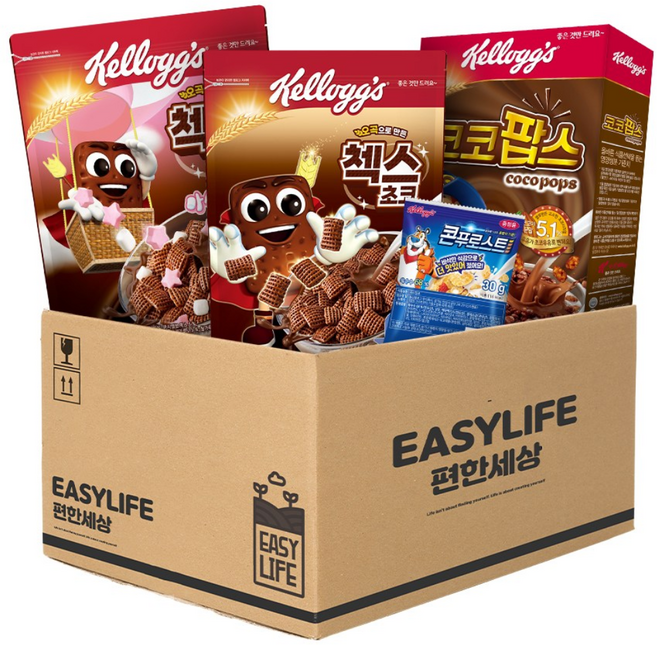 켈로그 BEST 초코 시리얼 4종 모음 B (첵스초코 마시멜로 코코팝스 콘푸로스트), 2개, 1.46kg