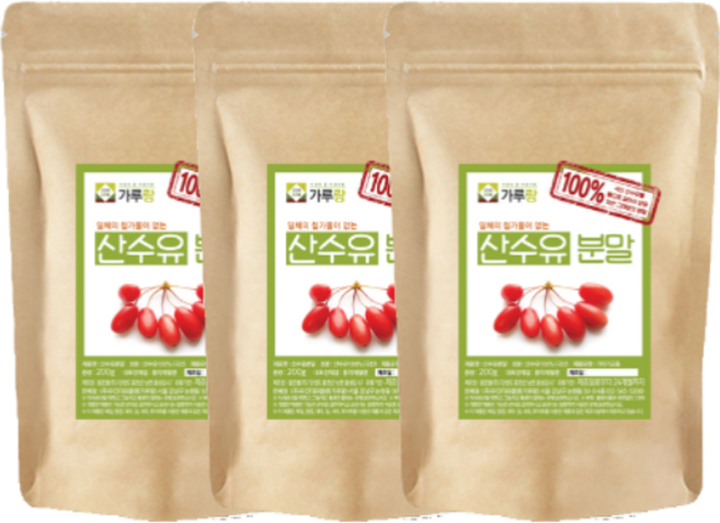 가루랑 산수유 분말, 200g, 3개