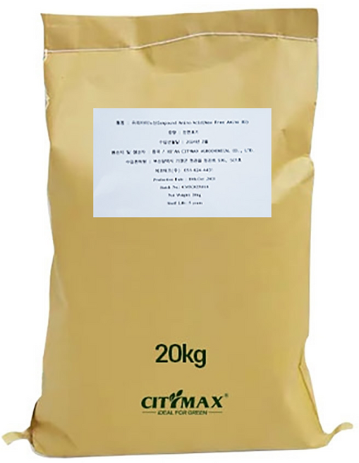 Citymax Free Amino80 20kg 식물성 농사용 유리아미노산 수용성 활력 강화, 1개
