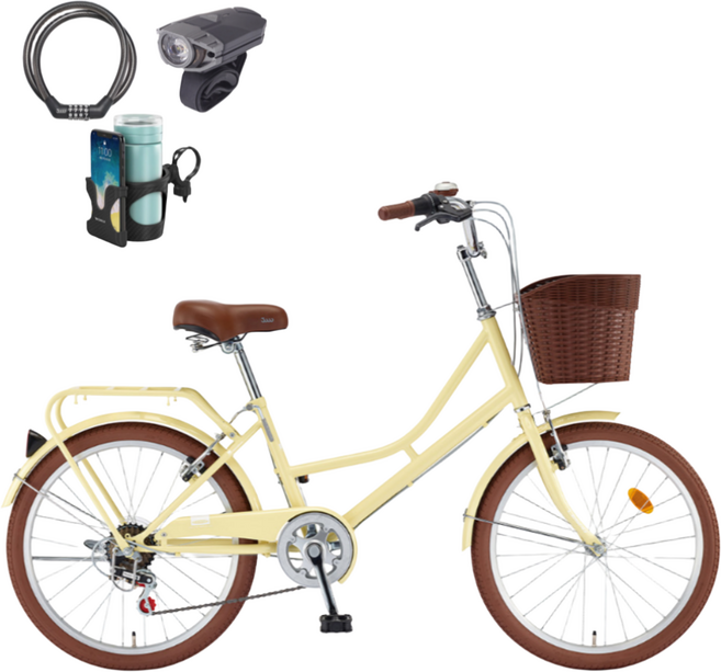 2026 삼천리 22 선데이 자전거 7단 클래식 시티형자전거, 레몬, 1개, 157cm