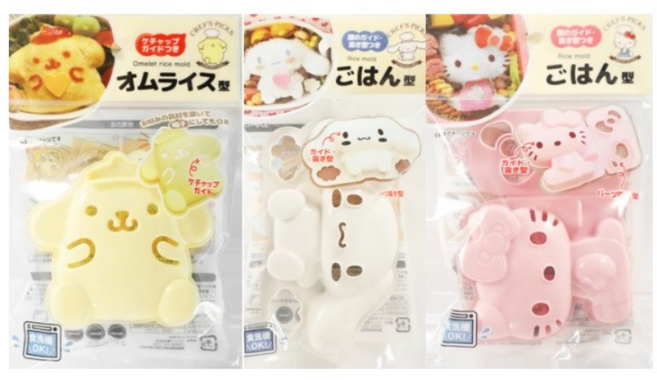 산리오 도시락 꾸미기 주먹밥틀 시나모롤 + 헬로키티 + 폼폼푸린 1세트, 폼폼푸린+헬로키티