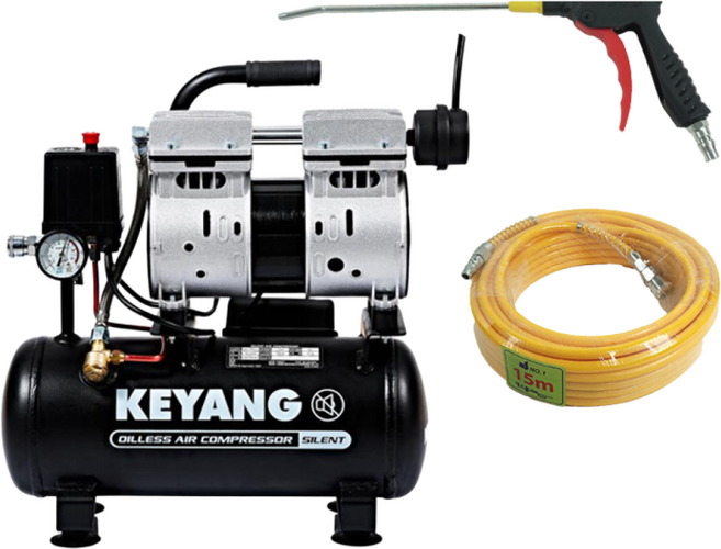 계양 KAC-10SE II 콤프레샤 세트 (본품 + 에어호스 15m + 사출에어건) / 공구명장