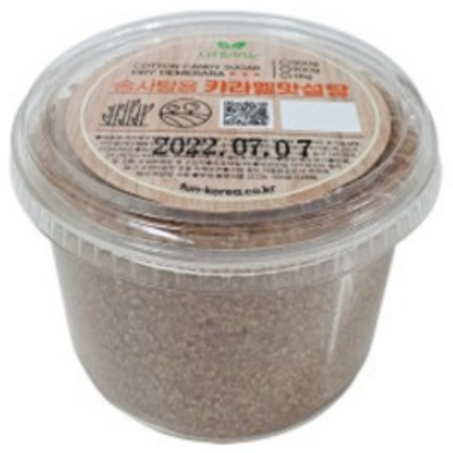 비정제 솜사탕 설탕 카라멜맛 용기 설탕 500g 연한 베이지색 솜사탕설탕, 1개