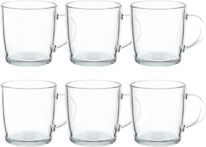 글라스락 내열 강화 스위티 머그컵, 460ml, 6개