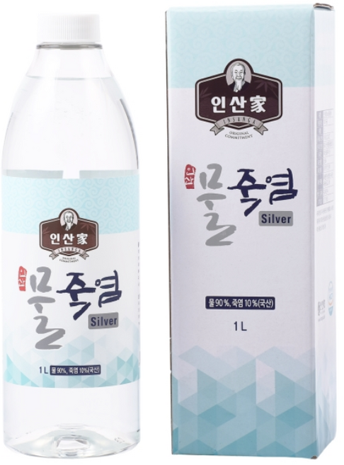 [인산가 9회 물죽염 실버 1L 2개 9회죽염 죽염수 죽염본가 인산죽염 / 계량컵 증정 [정품 판매자 사업자번호: 660-58-00496]